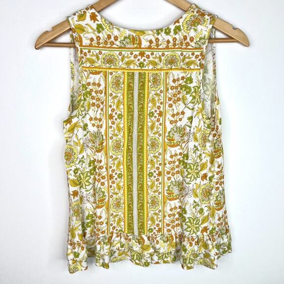 Cynthia Rowley Floral Ruffle Hem Tank Top XS - Picture 7 of 8